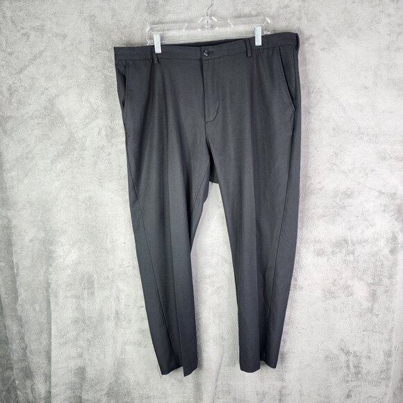 Mens Black Greg Norman Dress Pants Straight Chino Golf Flat Front Size 40X30 - Picture 2 of 11